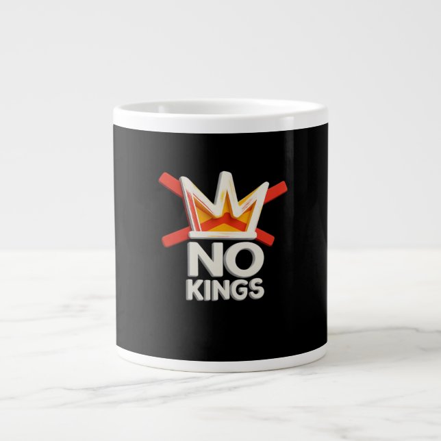 No Kings Anti Minimal Clean Design Large Coffee Mug (Front)