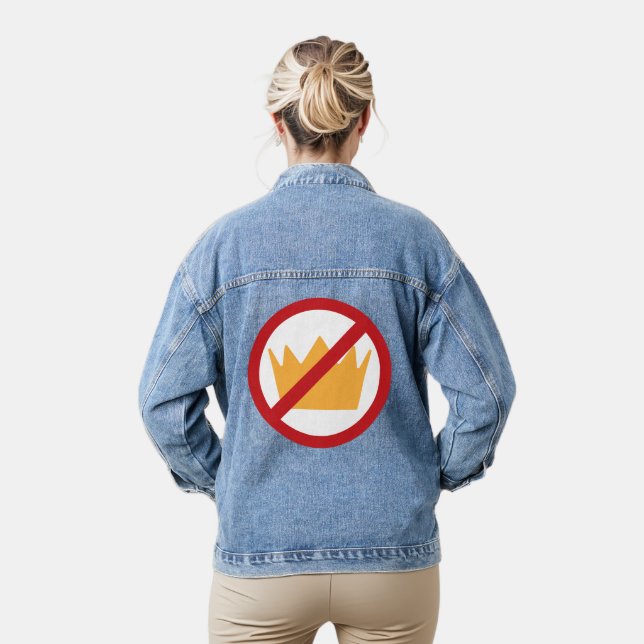 NO KINGS! Anti-Trump (Back) Denim Jacket (Model)