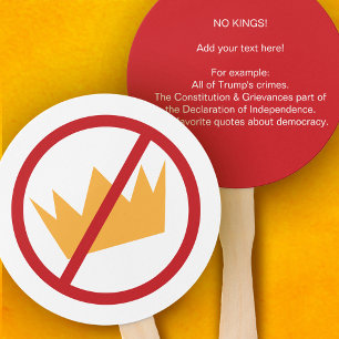 NO KINGS! Anti-Trump Protest Day Hand Fan