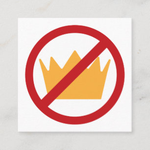 NO KINGS! Anti-Trump Square Leave-behind Square Business Card