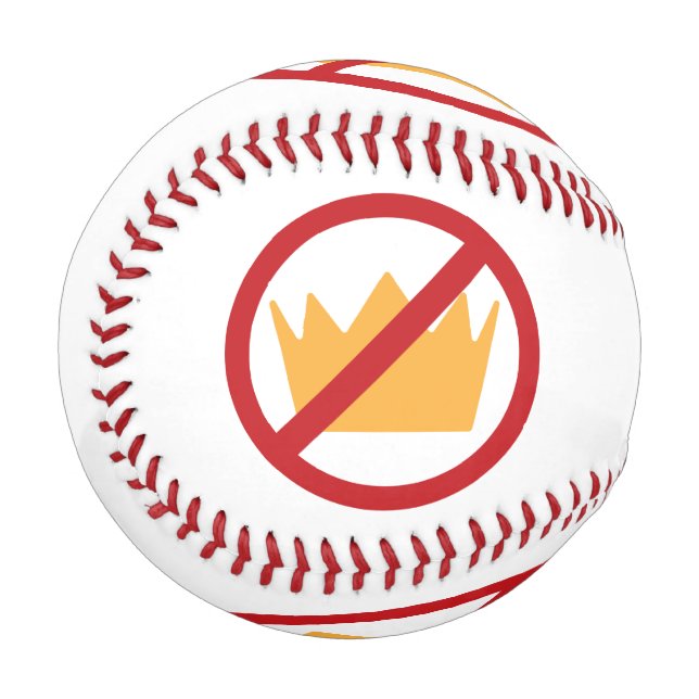 NO KINGS! Anti-Trump White Baseball (Front Left)