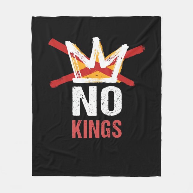 No Kings Anti Vintage Graphic Fleece Blanket (Front)