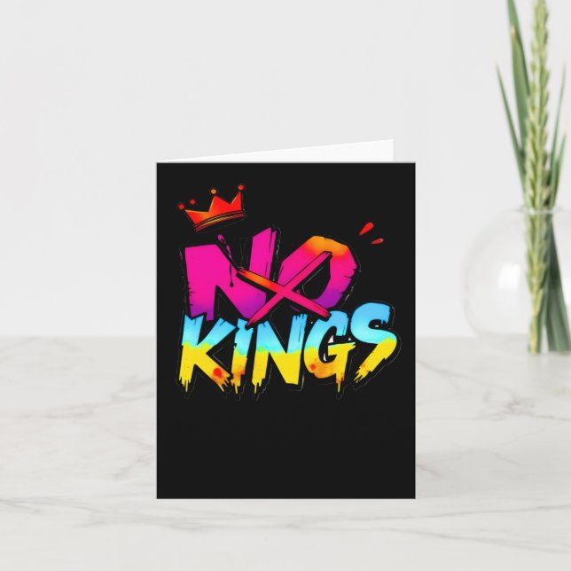 No Kings - Bold Graffiti Statement Sticker  Card (Front)