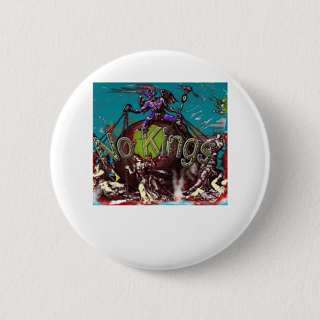 No Kings Classic Modern Minimal Style 6 Cm Round Badge (Front)