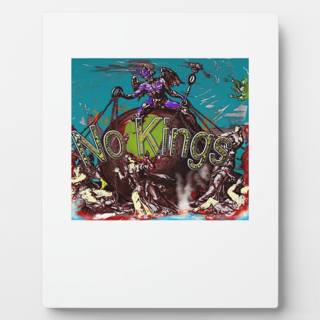 No Kings Classic Modern Minimal Style Plaque (Front)