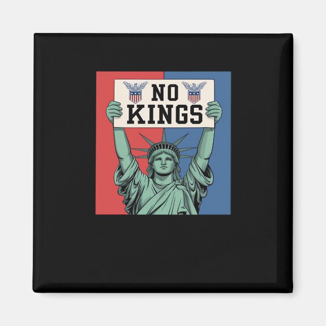 No Kings Classic Patriotic Style Magnet (Front)