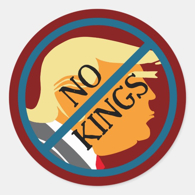 NO KINGS CLASSIC ROUND STICKER (Front)