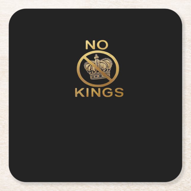 No Kings Creative Style Square Paper Coaster (Front)
