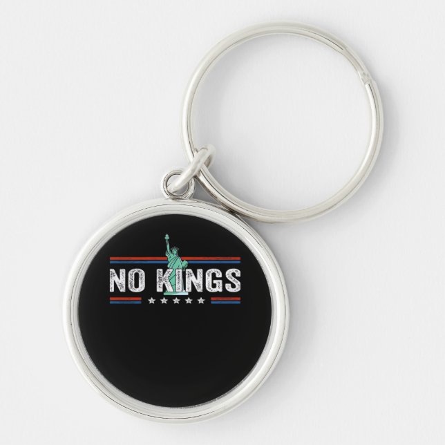 No Kings Day Retro Classic Design Key Ring (Front)