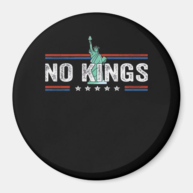 No Kings Day Retro Classic Design Magnet (Front)