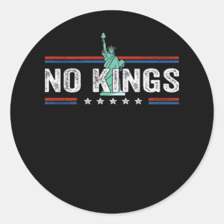 No Kings Day Retro Classic Design Round Sticker