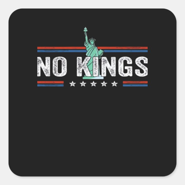 No Kings Day Retro Classic Design Square Sticker (Front)