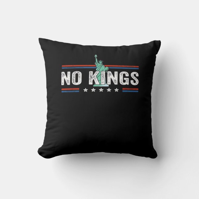 No Kings Day Retro Graphic Cushion (Front)