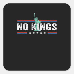 No Kings Day Retro Graphic Square Sticker