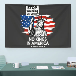 No Kings Day – Stop Wrecking Our Country Protest Banner