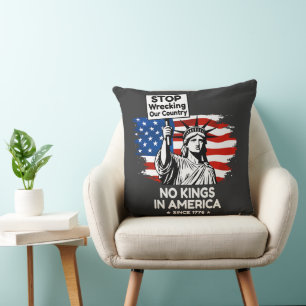 No Kings Day – Stop Wrecking Our Country Protest Cushion