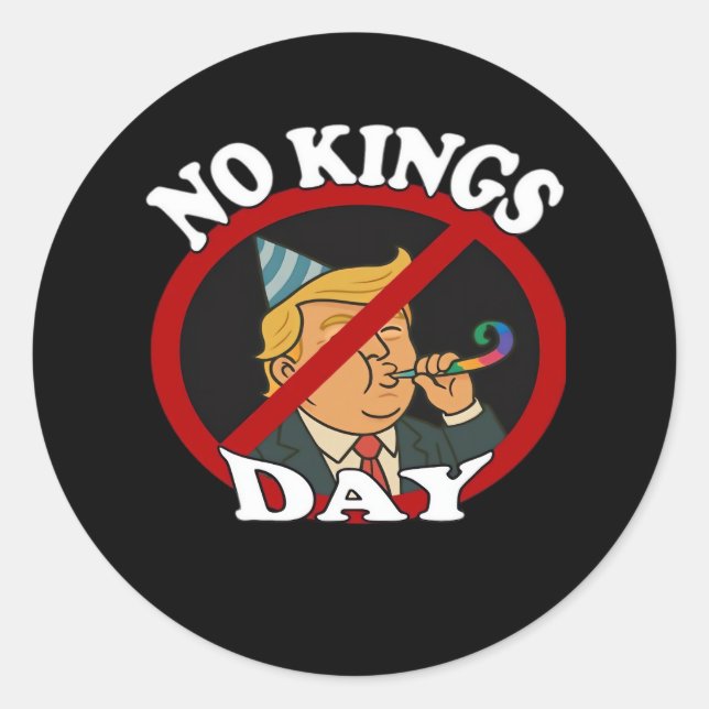 No Kings Day Vintage Classic Graphic Round Sticker (Front)