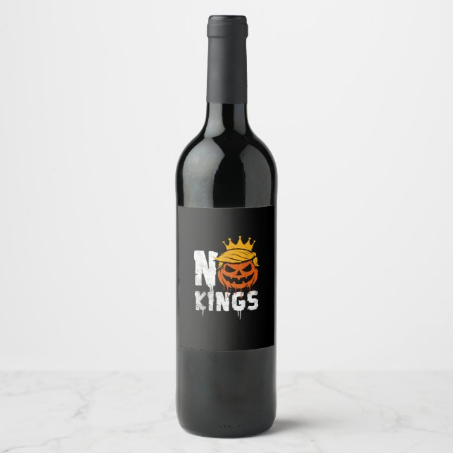 No Kings Halloween Wine Label (Front)