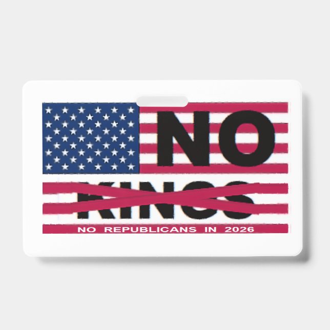 NO KINGS  ID BADGE (Front)