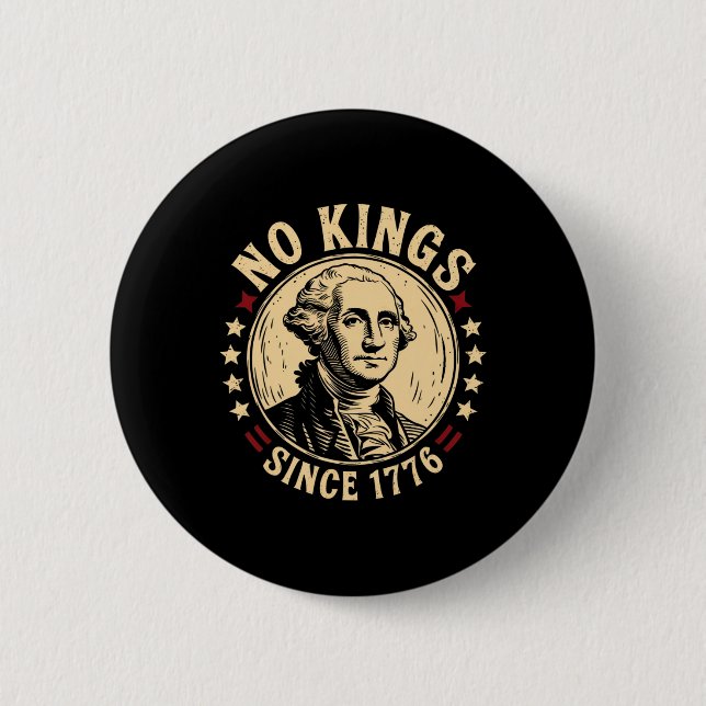 No Kings In America 1776 Save Democracy United Sta 6 Cm Round Badge (Front)