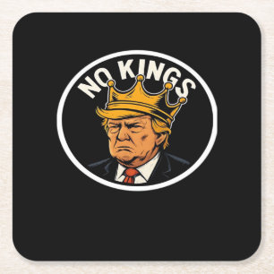 No Kings In America Anti Donald No Kings Day Class Square Paper Coaster