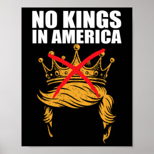 No Kings In America Anti Ice Patriotic Activist Pr Poster