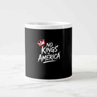 No Kings In America Anti-Monarchy Vintage Style Large Coffee Mug