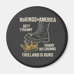 No Kings in America Anti-Trump 4th of July  Magnet