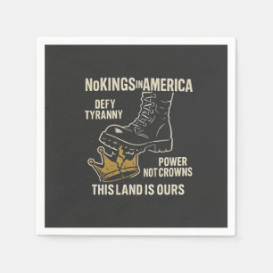 No Kings in America Anti-Trump 4th of July  Napkin