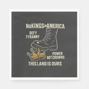 No Kings in America Anti-Trump 4th of July  Napkin