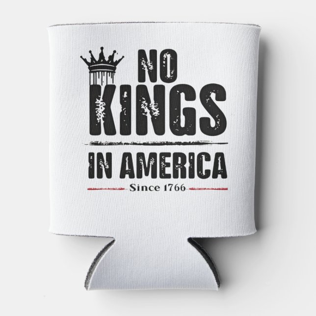 No Kings in America Anti Trump American Patriotic  Can Cooler (Front)