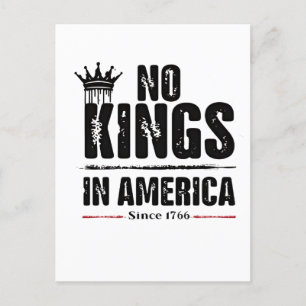 No Kings in America Anti Trump American Patriotic  Invitation Postcard