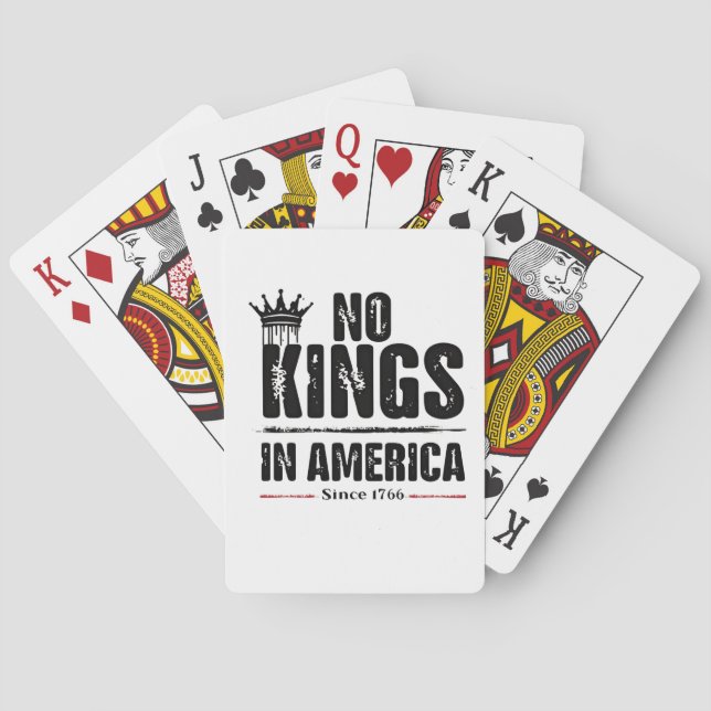 No Kings in America Anti Trump American Patriotic  Playing Cards (Back)