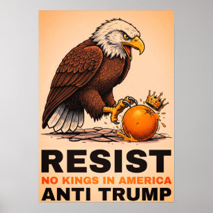 No Kings In America Anti-Trump Poster