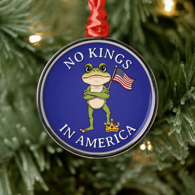 No Kings in America Anti-Trump Protest Large Metal Tree Decoration (Tree)