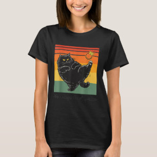No Kings In America Black Cat Funny Cat Kicking Cr T-Shirt