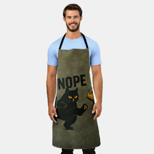 No Kings In America Black Cat Funny Kicking Crown Apron