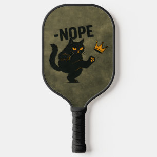 No Kings In America Black Cat Funny Kicking Crown Pickleball Paddle