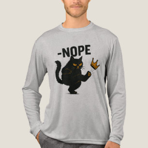 No Kings In America Black Cat Funny Kicking Crown Tri-Blend Shirt