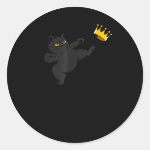 No Kings In America Black Cat Funny Litical Meme 4 Classic Round Sticker