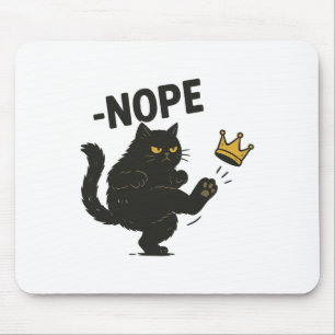 No Kings In America Black Cat Funny Political Meme Mouse Pad