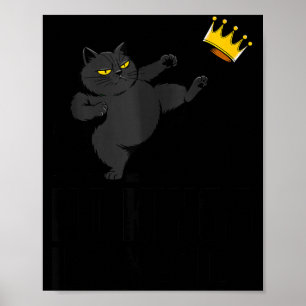 No Kings In America Black Cat Funny Political Meme Poster