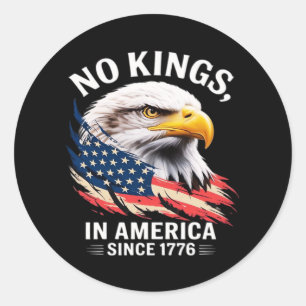 No Kings In America Classic Retro Graphic Round Sticker