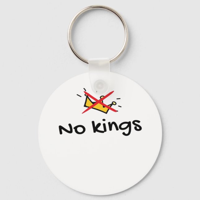 No Kings In America Classic Retro Style Key Ring (Front)