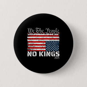 No Kings In America Distress Flag Upside Down We T 6 Cm Round Badge