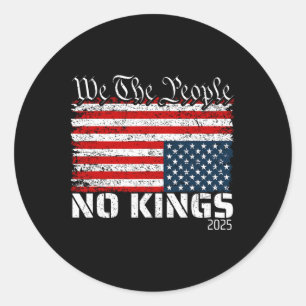 No Kings In America Distress Flag Upside Down We T Classic Round Sticker