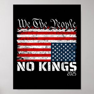 No Kings In America Distress Flag Upside Down We T Poster