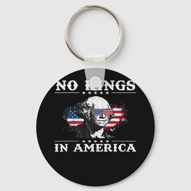 No Kings In America Doge Classic Funny Meme Key Ring (Front)