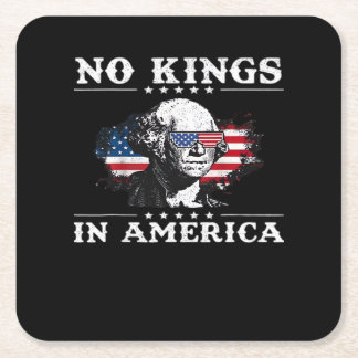 No Kings In America Doge Classic Funny Meme Square Paper Coaster