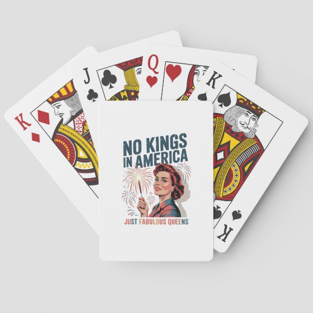 No Kings In America Fabulous Queens Pride 2025 Des Playing Cards (Back)